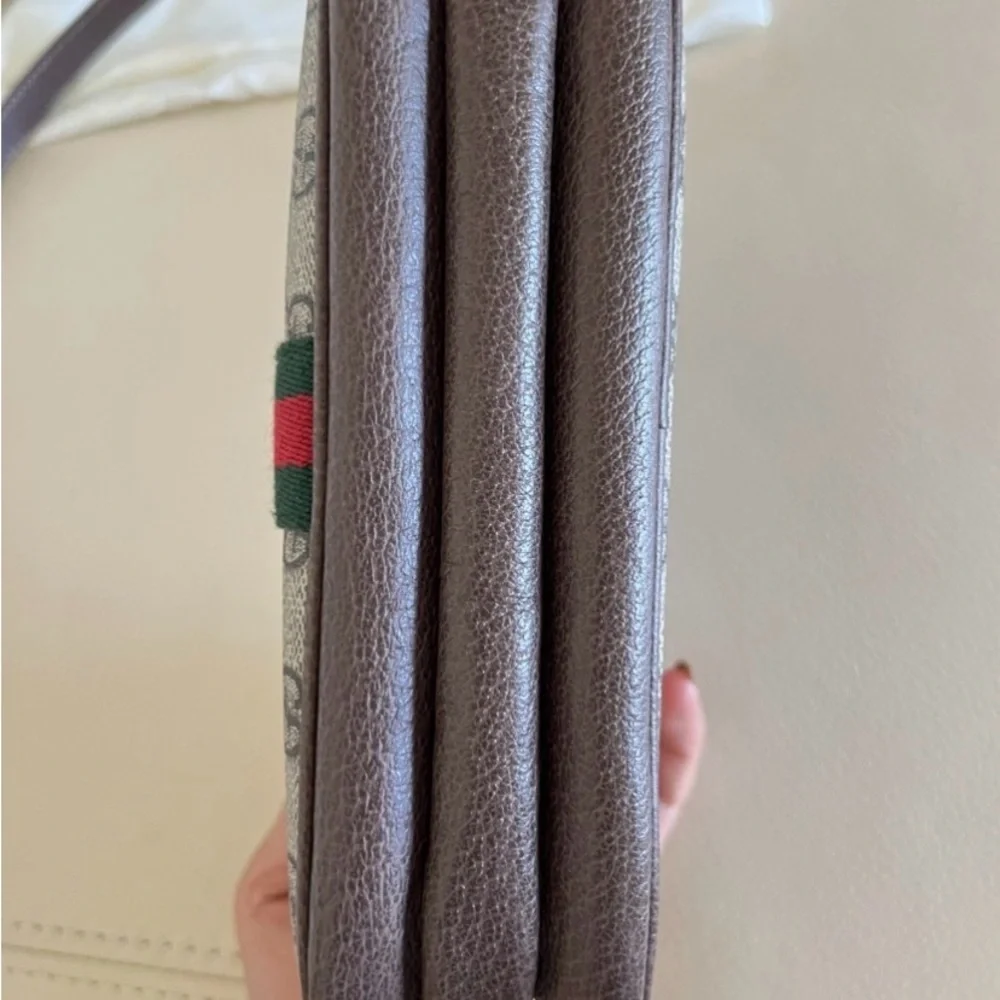 Gucci Ophidia Brown and Green Crossbody Triple Pocket Bag - Picture 4 of 9